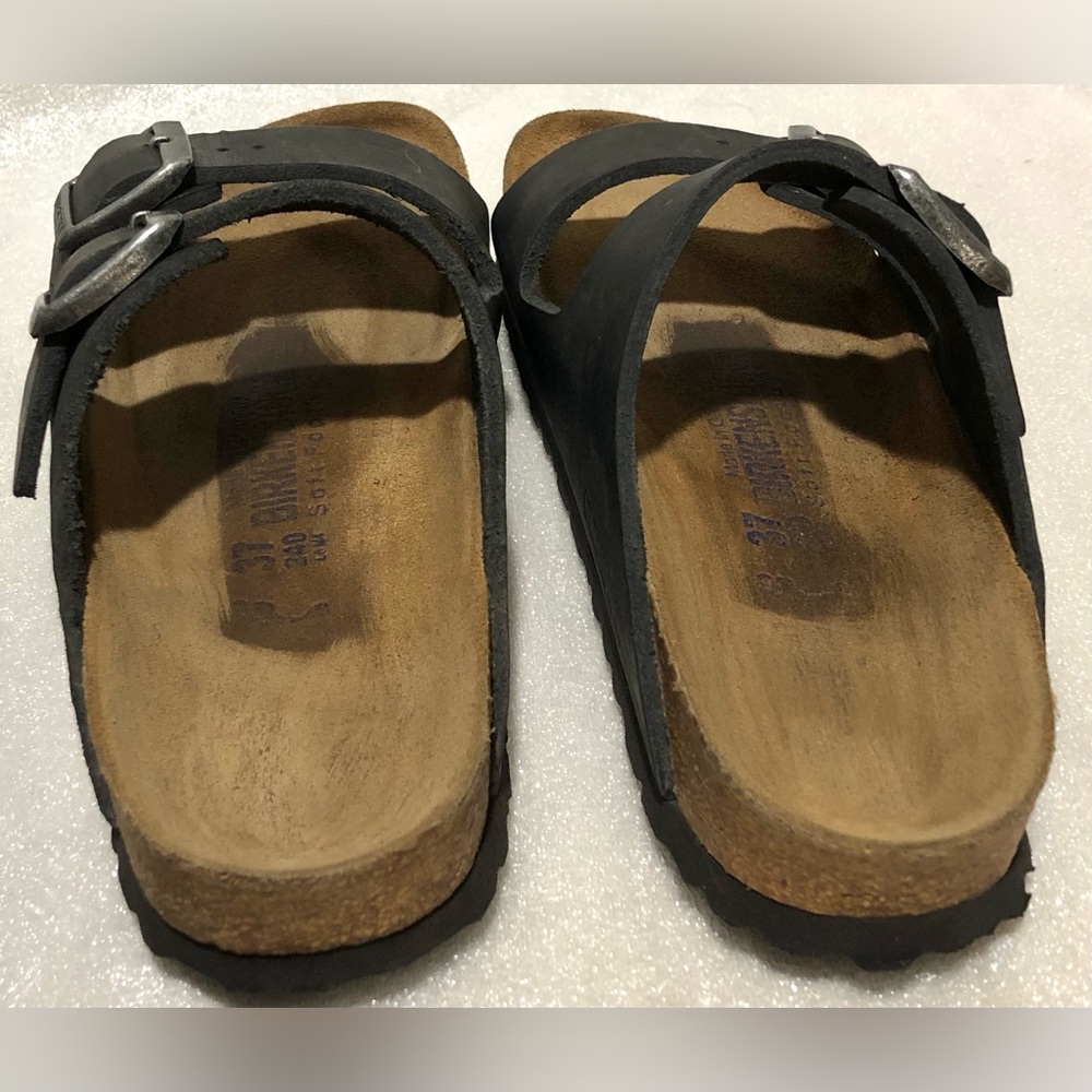 Birkenstock Arizona Dark Sandals with Silver Buckles - Picture 6 of 10